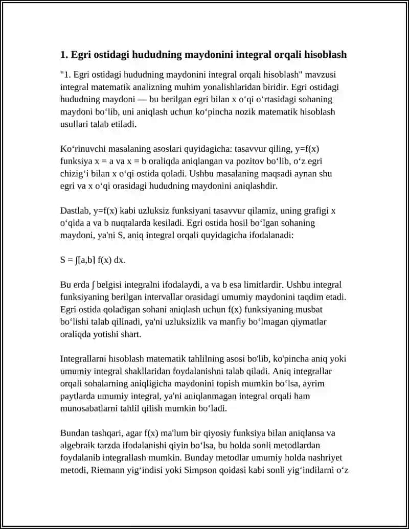 INTEGRALARNING QO‘LLANILISHI 3