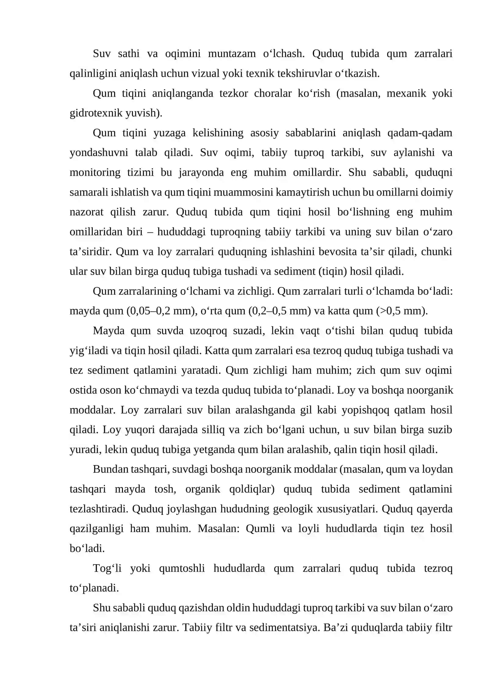 QUDUQ TUBIDAGI QUM TIQININI YUVISH 3