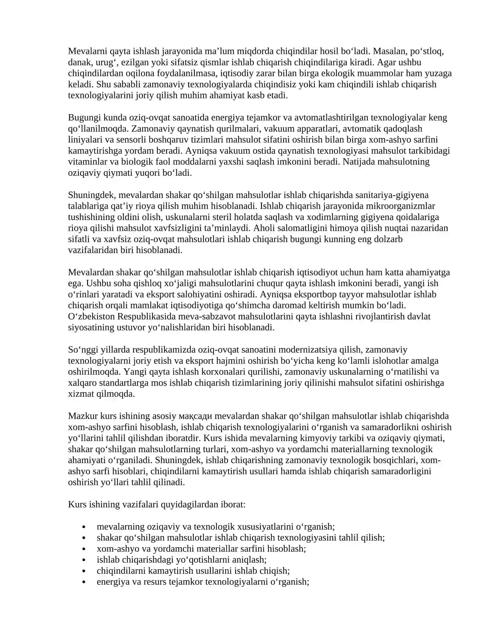 MEVALARDAN SHAKAR QO'SHILGAN MAHSULOTLAR OLISHDA 3