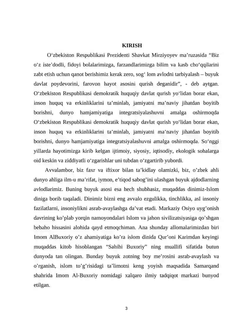 Imom-al Buxoriy va At-Termiziy hadis va ilmini rivojlantirishdagi xizmatlari 3