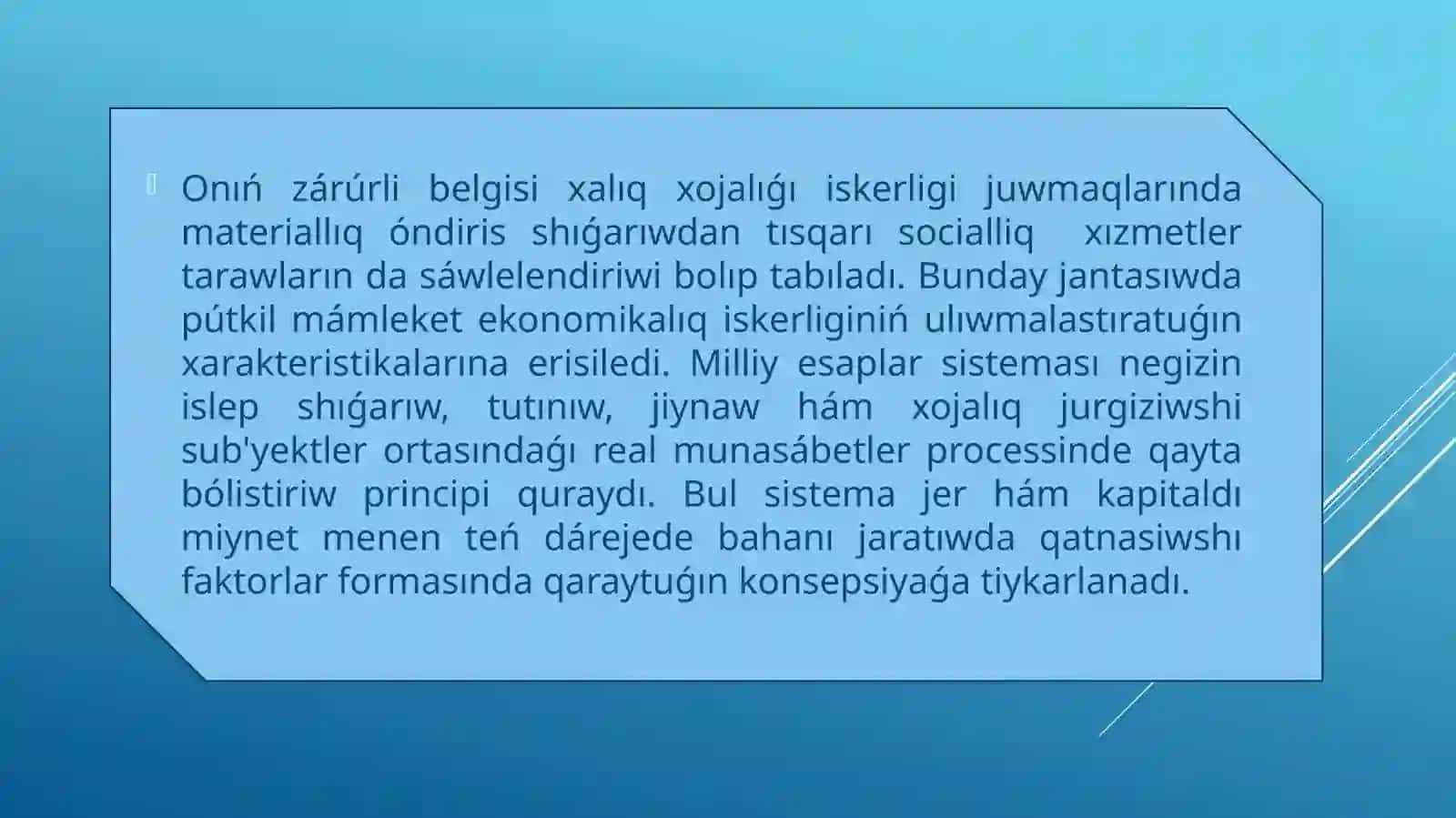 Milliy hisoblar sistemasidagi Itiqorg'i institutsional tarmoqlar hisoblari. O'zbekiston Respublikasi JIO' analizi 3
