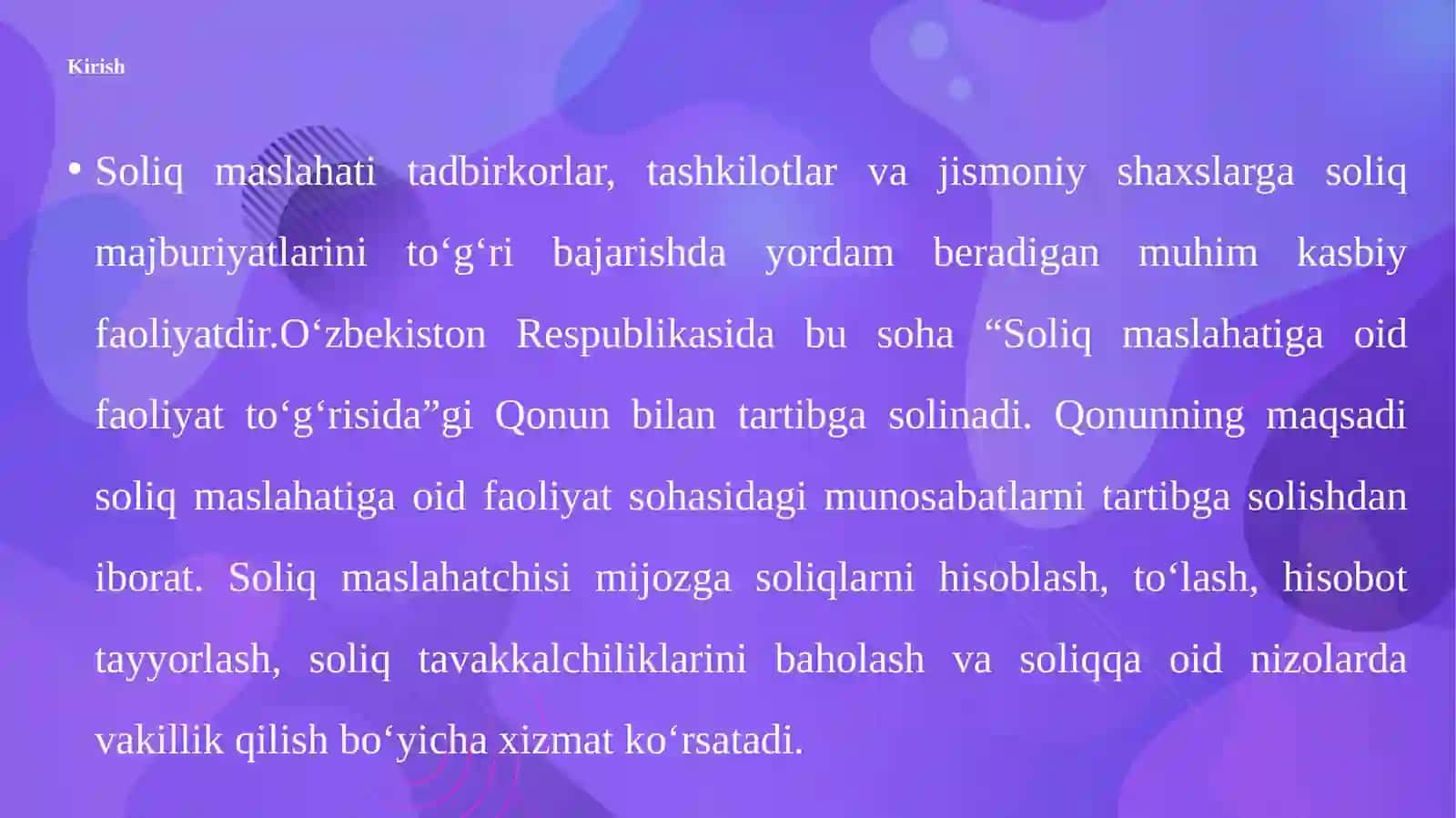 Soliq maslahatchisi, unga doir malaka talablari-Hamda malaka sertifikatini olish 3