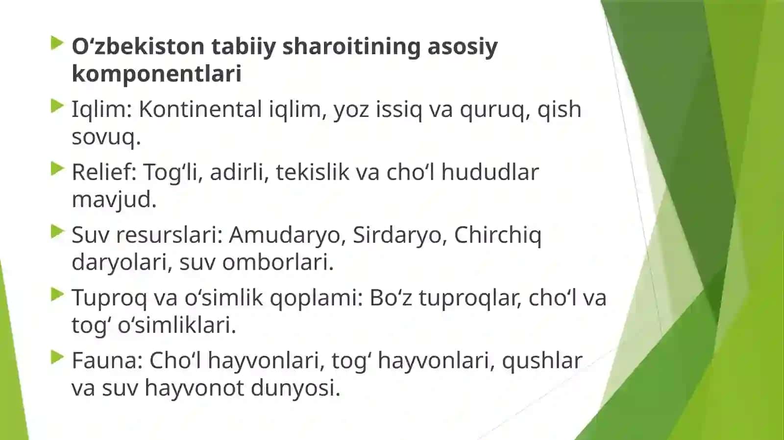 O‘zbekiston tabiiy sharoitini o‘rganish metodikasi 3
