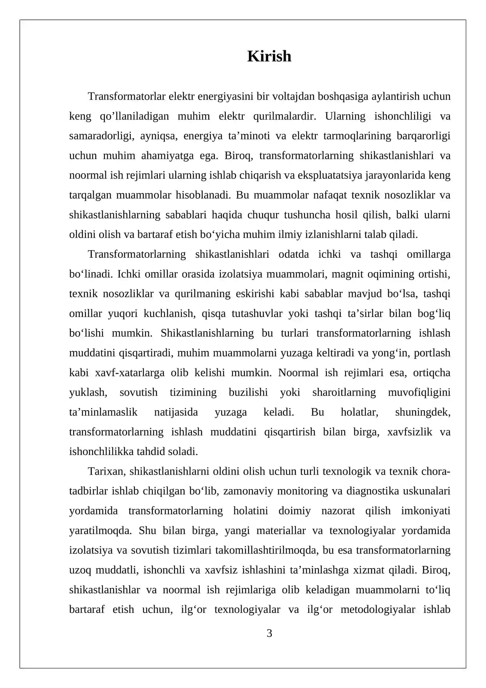 TRANSFORMATORLARDA SHIKASTLANISHLAR VA NONORMAL ISH REJIMLARI 3
