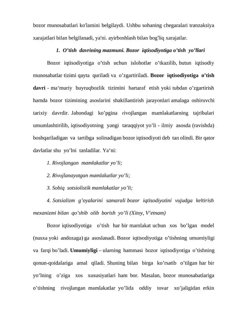 Bozor iqtisodiyotining ijtimoiy yo’naltirilganligi va uning O‘zbekistonga xos xususiyatlari 3