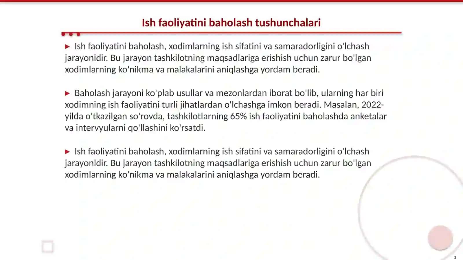 Inson resurslarini boshqarish jarayonida ish faoliyatining sifati va miqdorini baholash muammolari 3