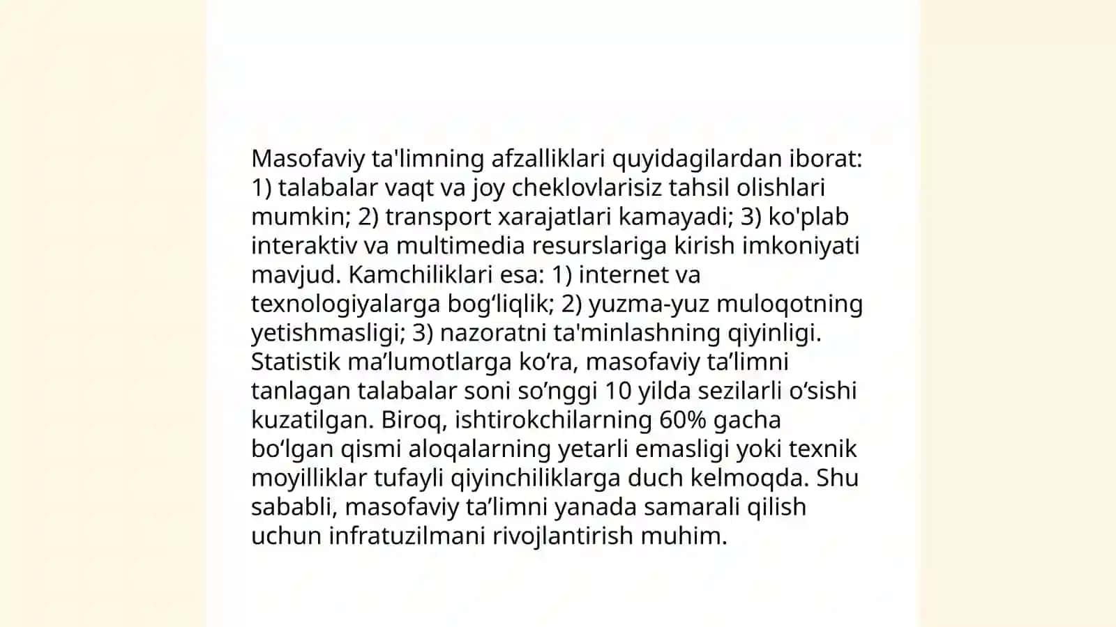 Zamonaviy ta'lim shakllari:masofali o'qitish,mahorat darslari,vebiner va evristik metodlar 3