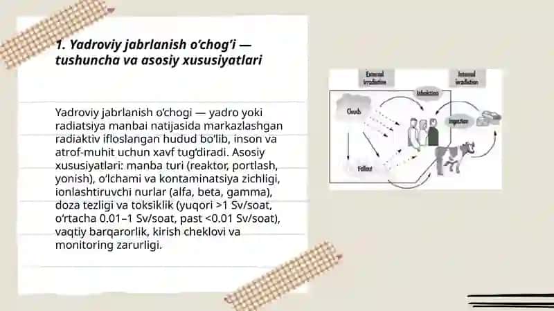 Yadroviy jabrlanish o’chog’i — tushuncha va asosiy xususiyatlari 3