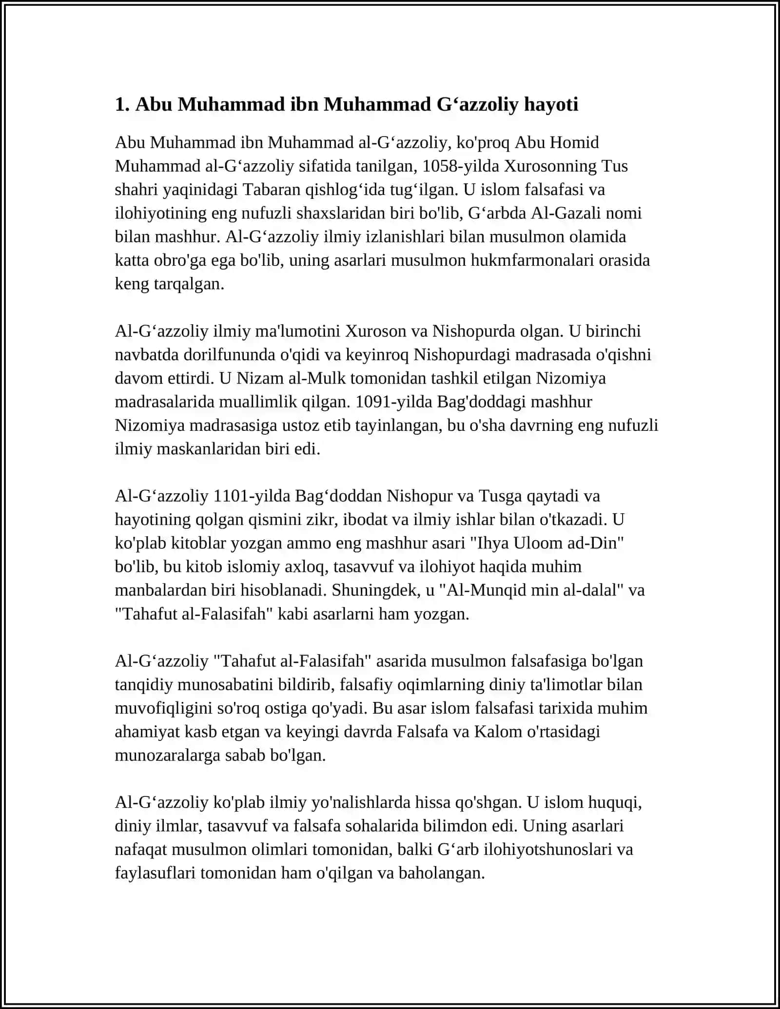 ABU MUHAMMAD IBN MUHAMMAD GʻAZZOLIY 3