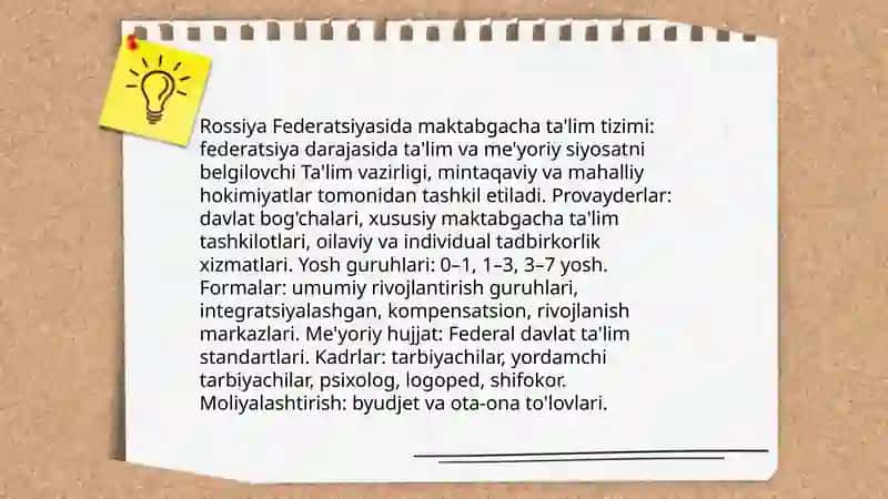 Rossiya Federatsiyasida Maktabgacha Ta'lim Tizimi 3