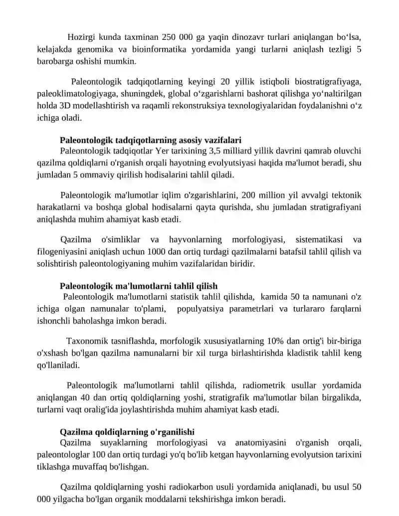 Paleontologiya fanining predmeti va maqsadi 3
