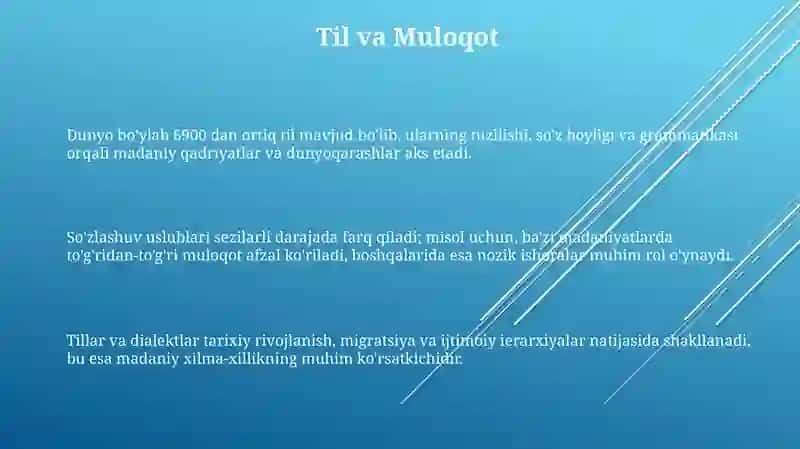 Dunyo xalqlari madaniyatidagi umumiylik va farqlar 3