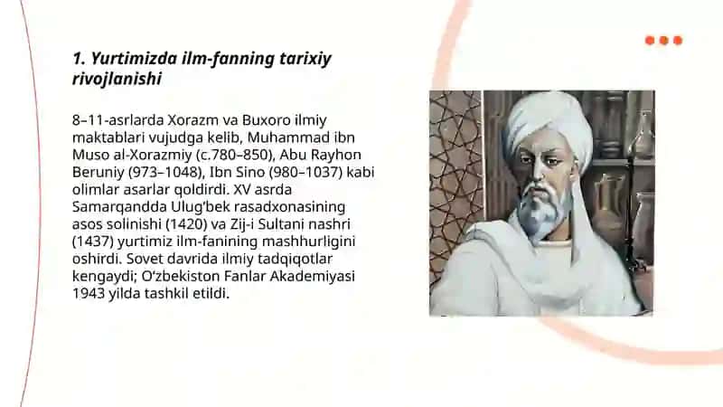 Yurtimizda ilm fan taraqqiyoti 3