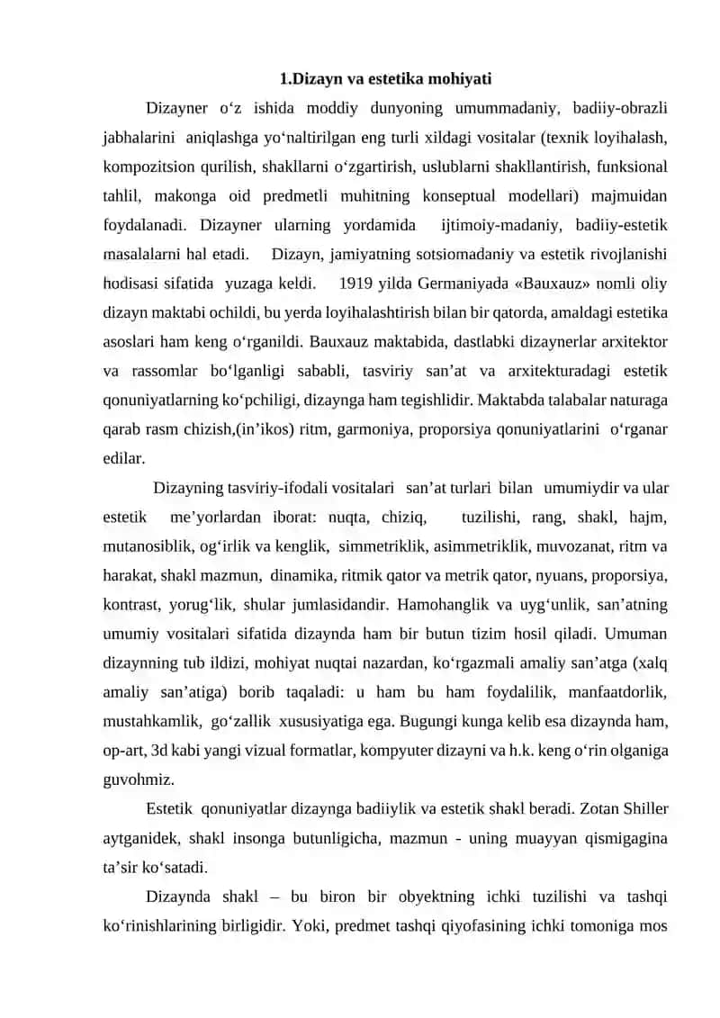 Dizayn estetikasi mohiyati 3