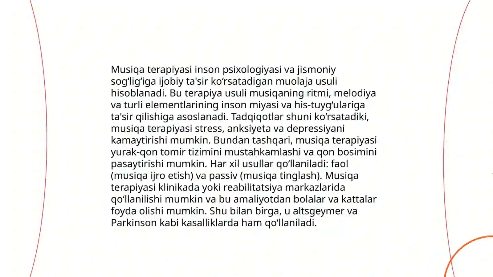 Musiqa terapiyasining asosiy tushunchalari 3