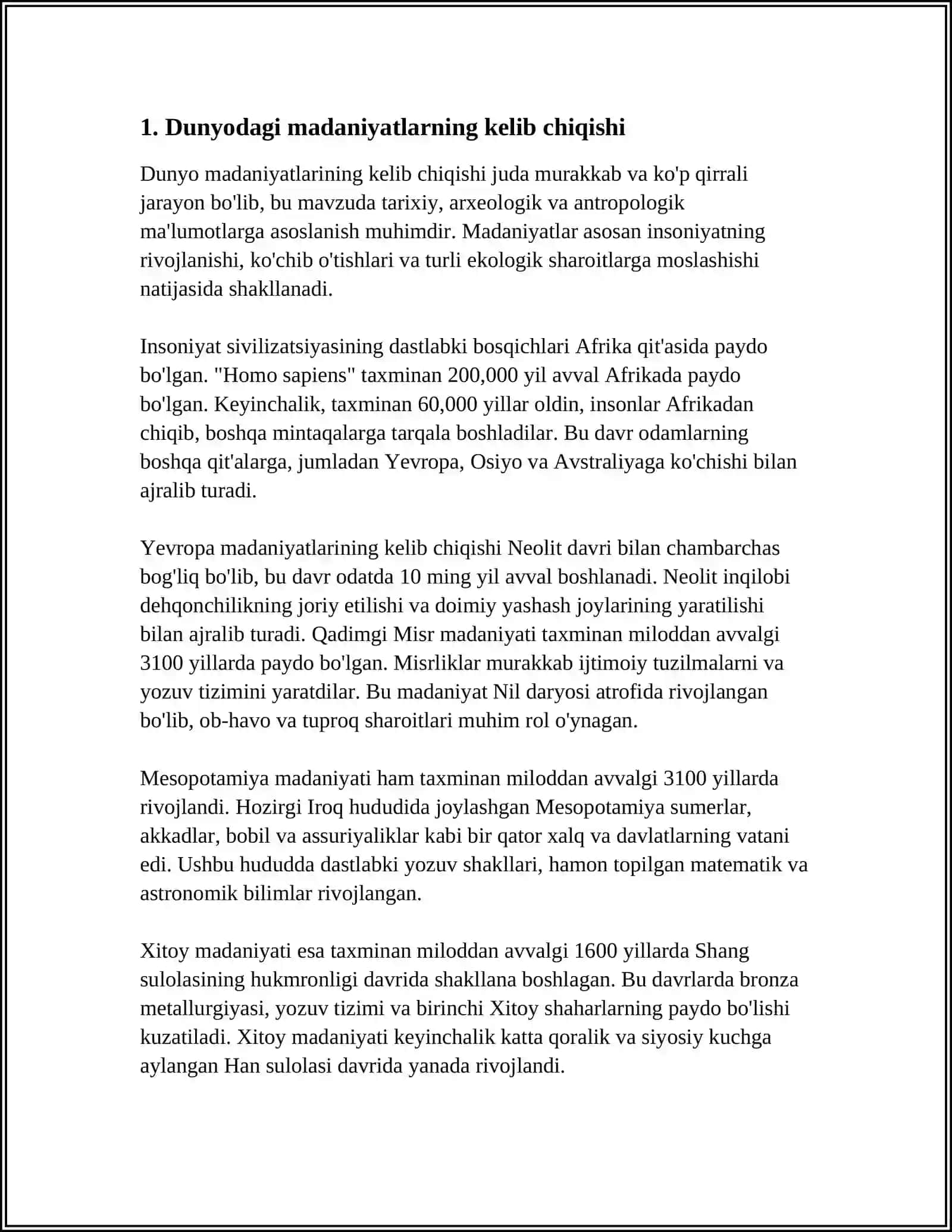 DUNYO XALQLARI MADANIYATIDAGI UMUMIYLIK VA FARQLAR 3