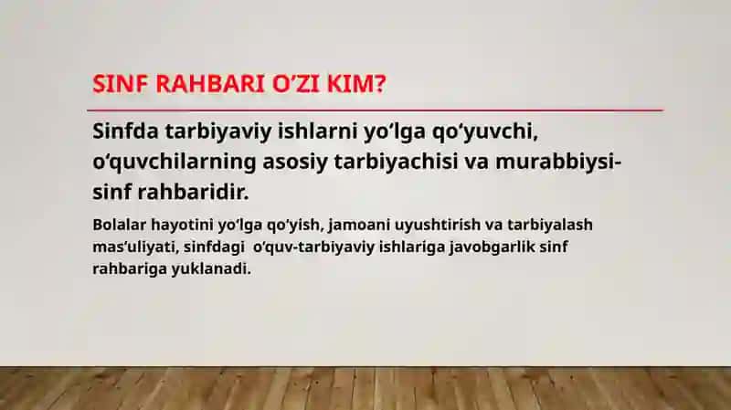 Sinf Rahbari Faoliyati 3