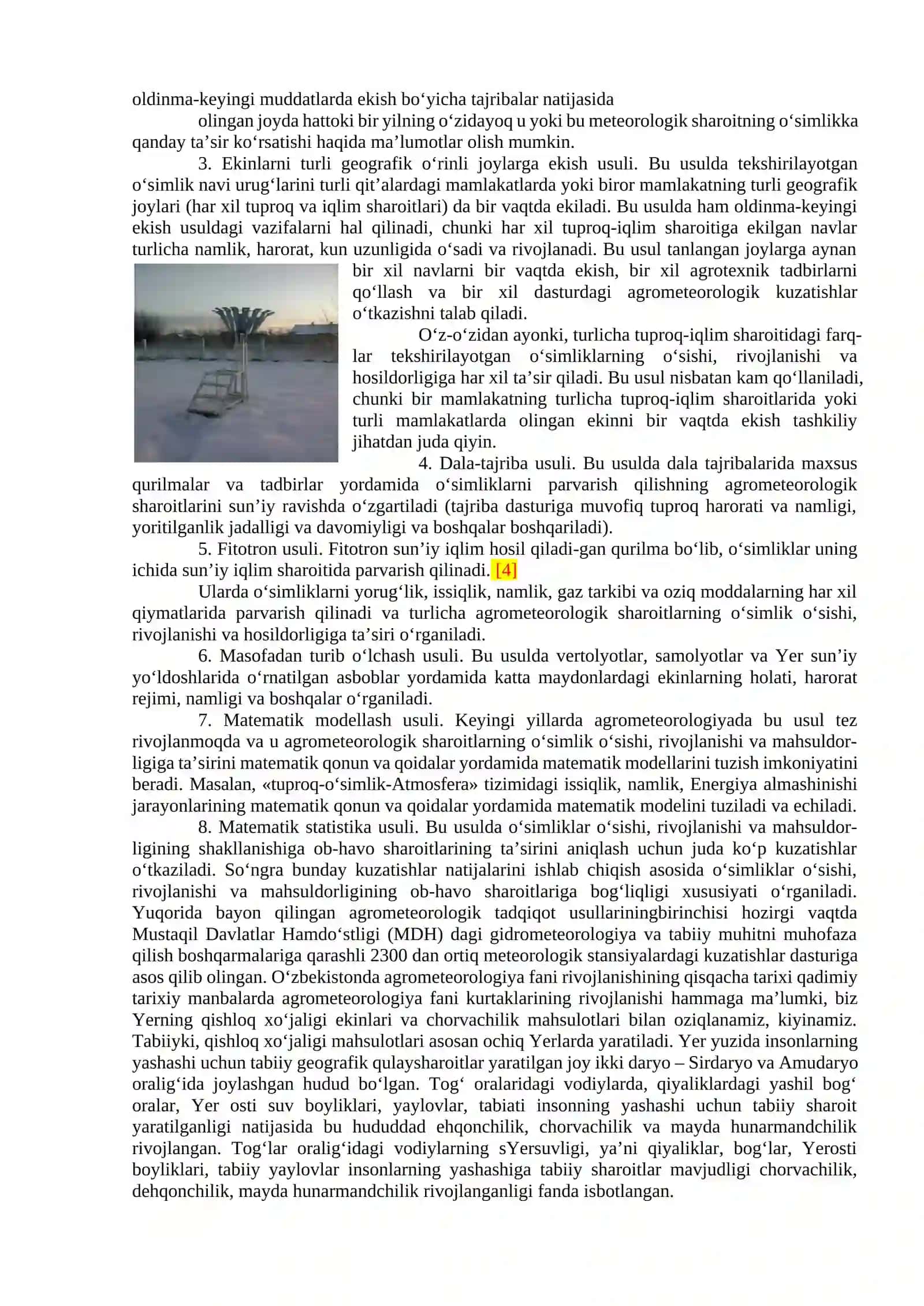 Agrometeorologiya predmeti, tadqiqot uslublari 3