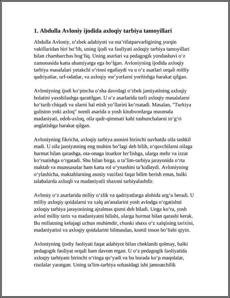 AXLOQIY TARBIYA JARAYONIDA ABDULLA AVLONIY MEROSIDAN FOYDALANISH 3