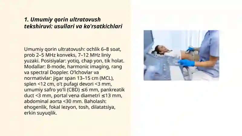 Ovqat hazm qilish aʼzolari sistemasining va kasalliklarining ultratovush tekshiruvi 3