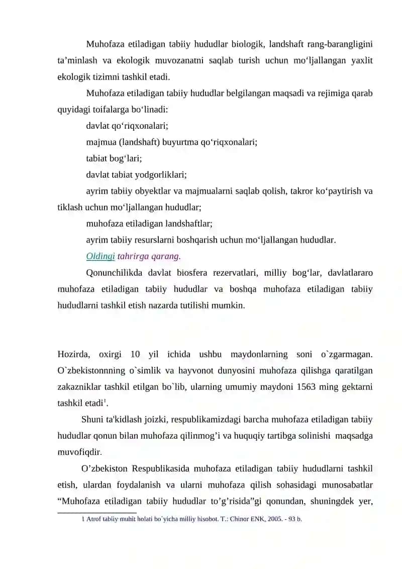 Muhofaza etiladigan tabiiy hududlar to'g'risida qonuni mazmuni va mohiyati 3