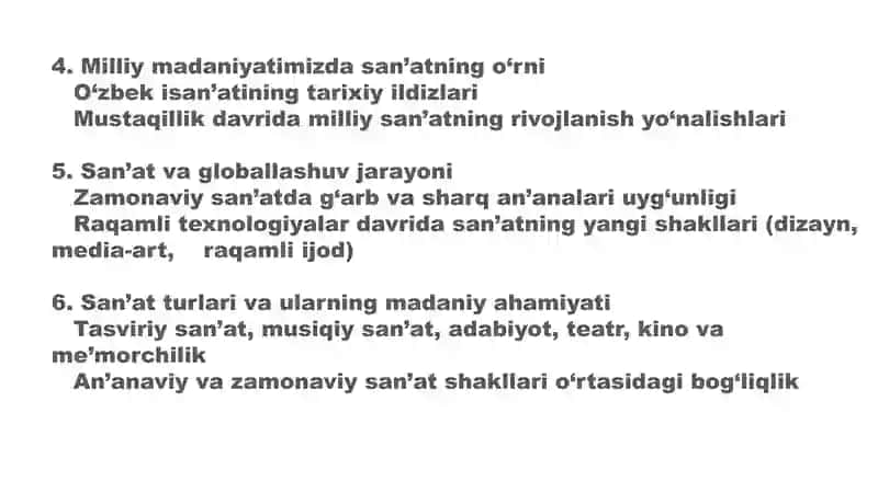 MADANIYAT TIZIMIDA SAN`AT MASALALARI 3
