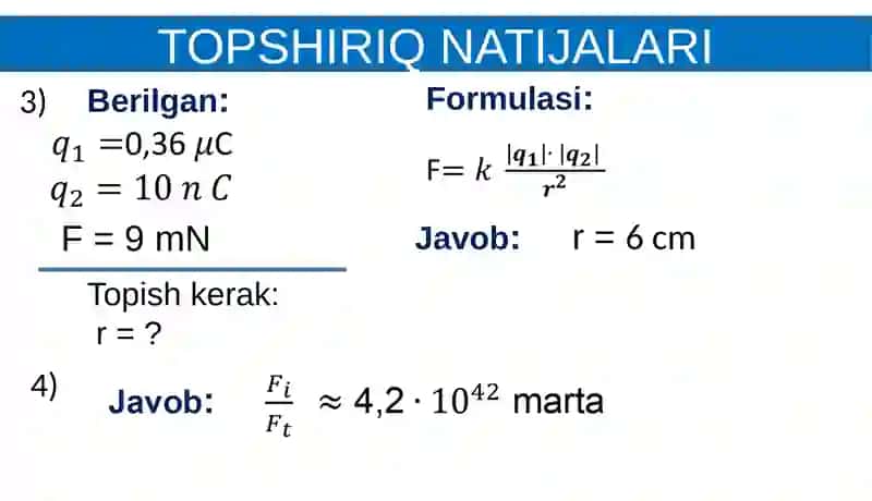 FIZIKA. MASALALAR YECHISH 3