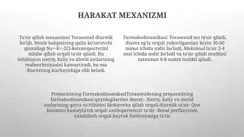 Torasemid Preparatining Farmakodinamikasi 3