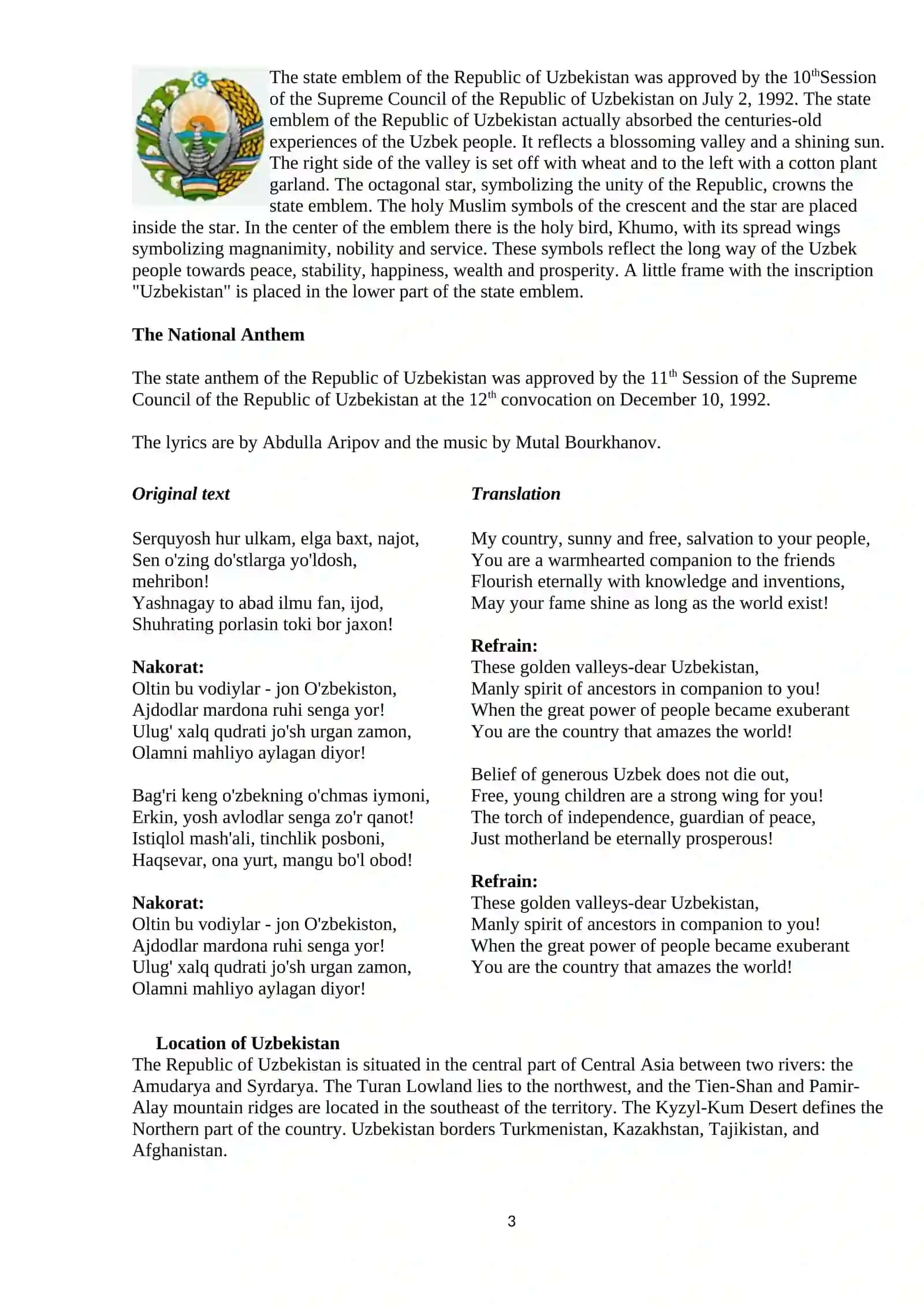 Uzbekistan information 3