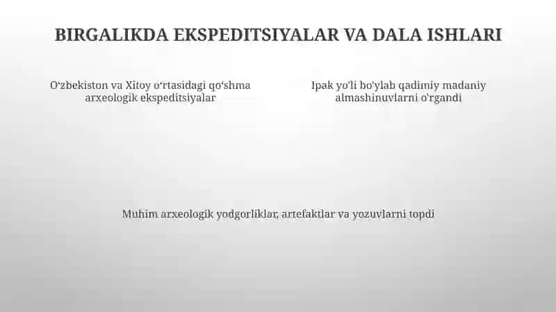 O‘Zbekiston Va Xitoy Xalqaro Arxeologik Ekispiditsiyalari 3