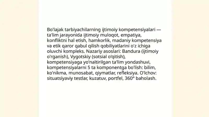 Bo'lajak tarbiyachilarning ijtimoiy kompetensiyalari 3