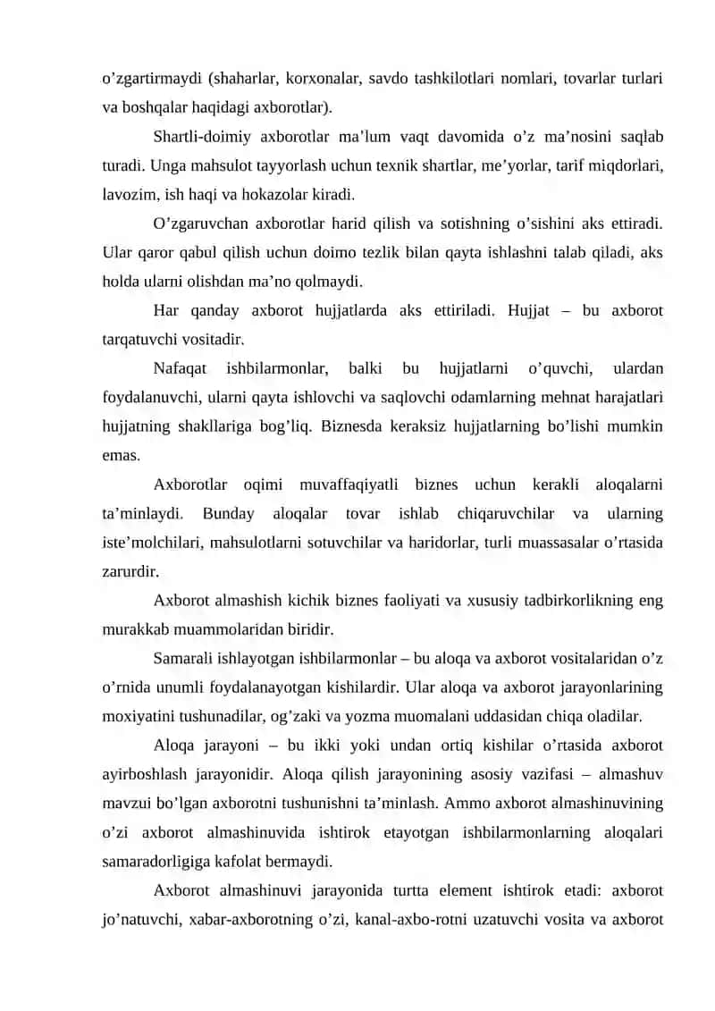Biznes faoliyatini axborot bilan ta’minlash 3