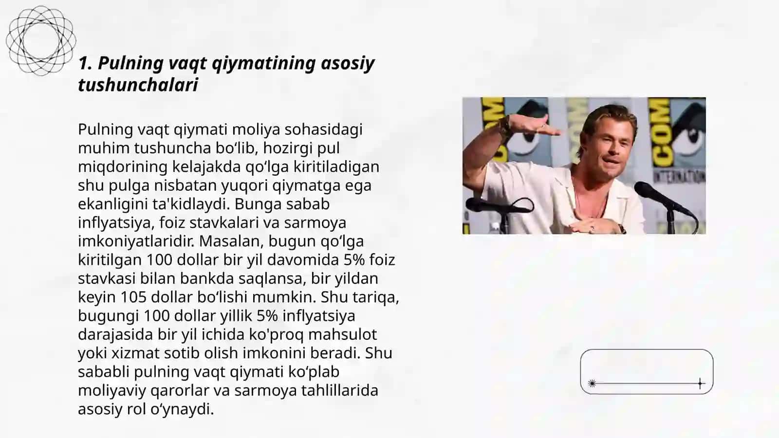 Pulning vaqt boyicha qiymati 3