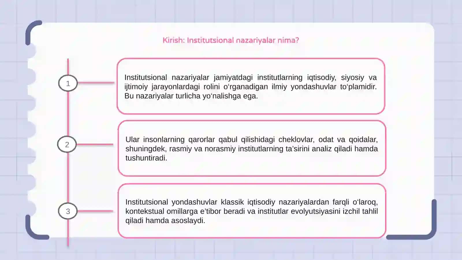 Institutsional nazariyalarning paydo boʻlishi va rivojlanishi tarixi 3