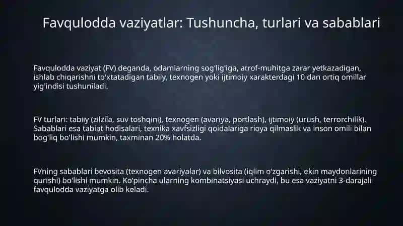 Favquloddavaziyat (FV) tushunchasi 3
