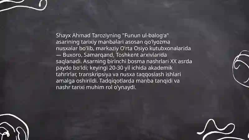 "Funun ul balogʻa" 3