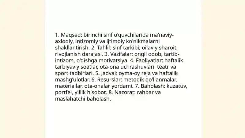 Sinf rahbarining tarbiyaviy ishi 3