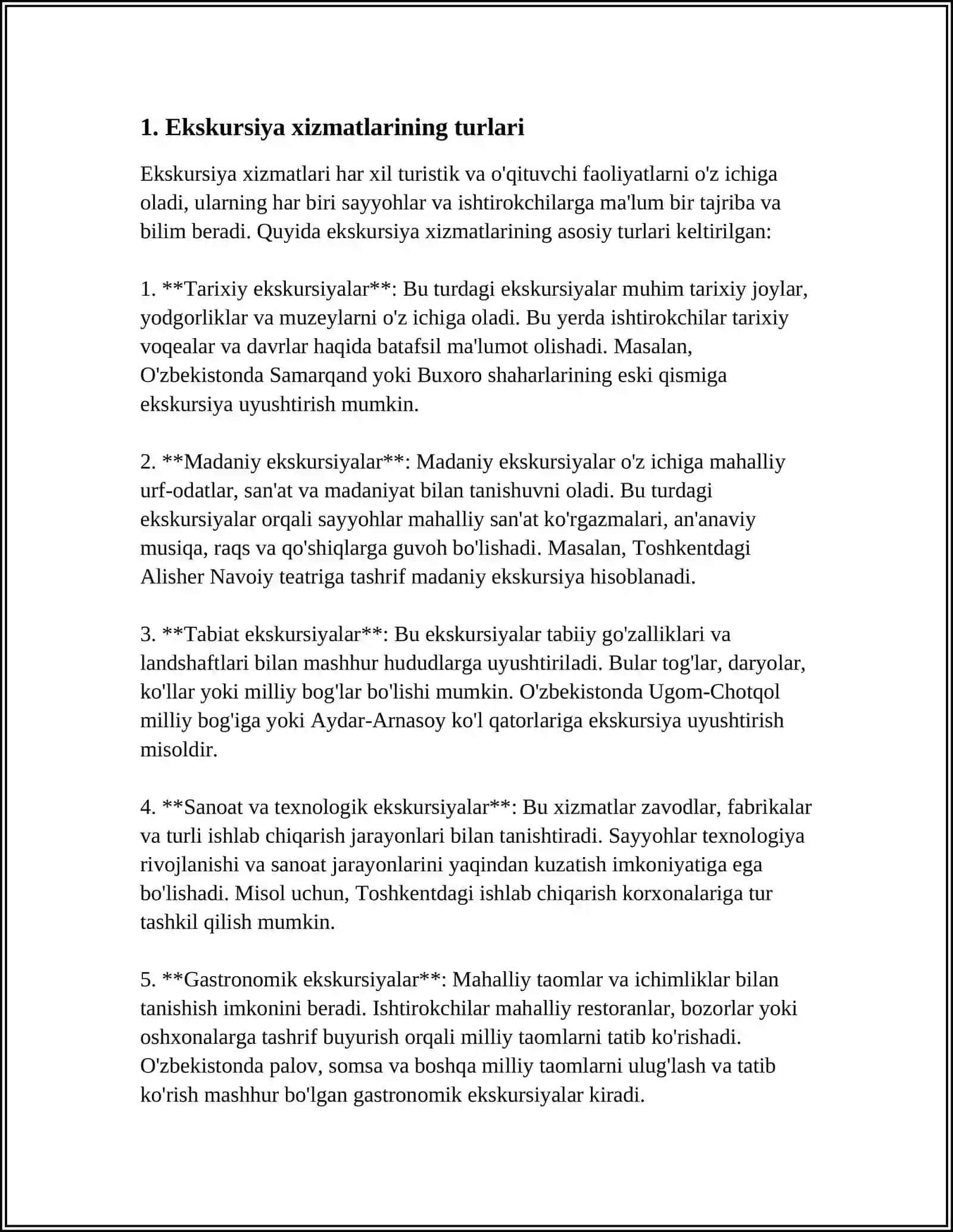 TURIZIMDA EKSKURSIYA XIZMATLARI KÓRSATISH 3