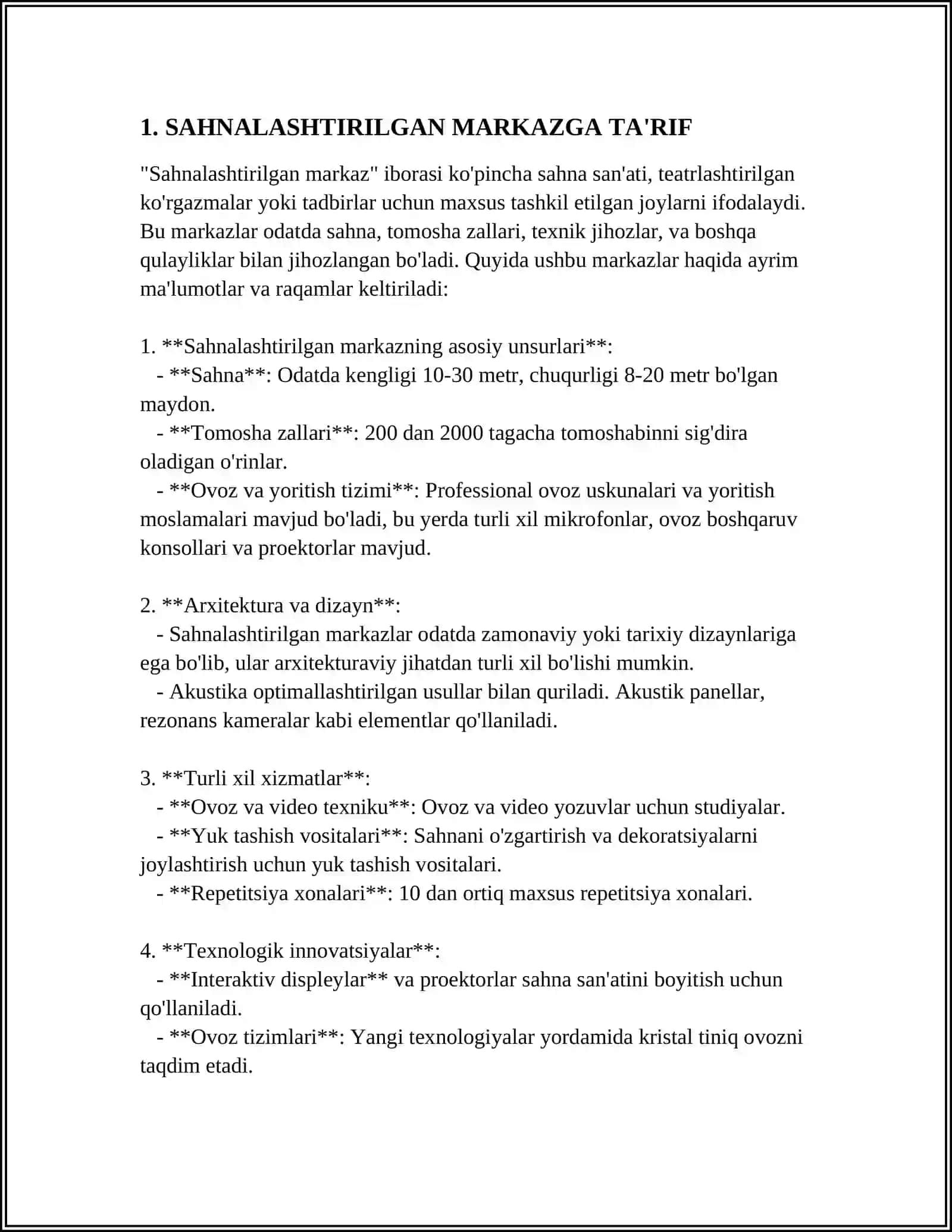 SAHNALASHTIRILGAN MARKAZNI TASHKIL QILISH FAOLIYATI 3