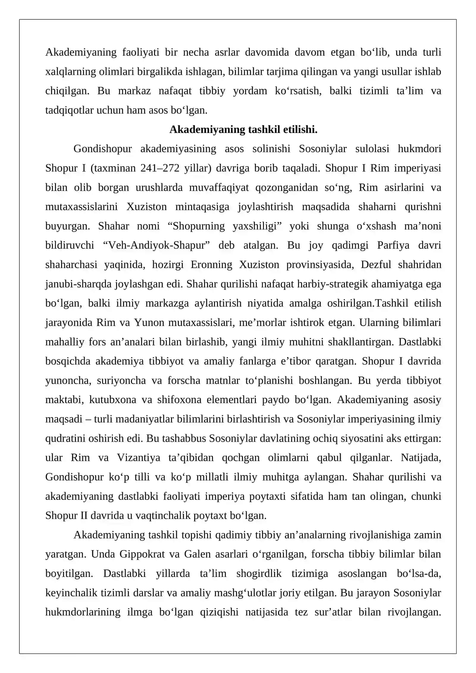 Gondishopur akademiyasi – o‘rta asrlarning ilk tarjima va tibbiyot markazi 3