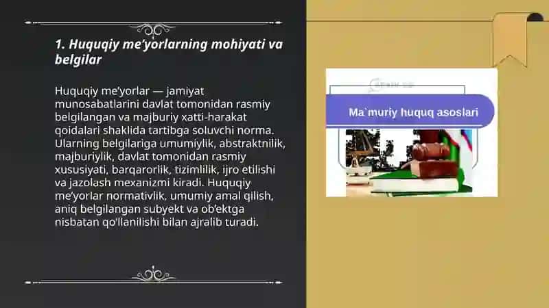Huquqiy meʼyorlar va huquq manbalari 3