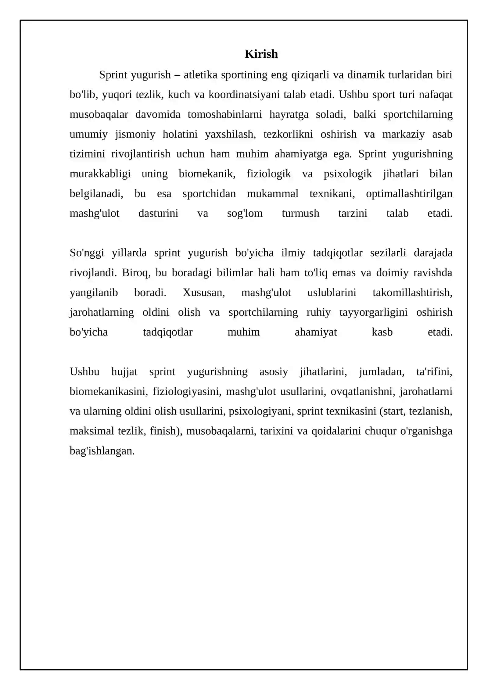 Sprintning asosiy tushunchalari va texnikasi 3