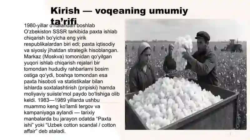 Paxta ishi ya'ni O'ZBEK ISHI 3
