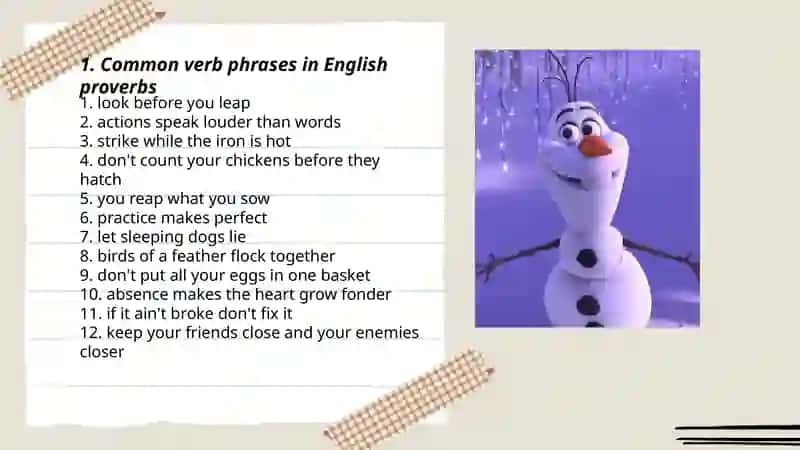 Verb phrases.Sayings and quatotions 3