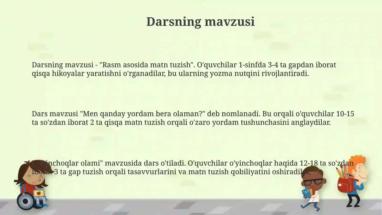 1-sinflarda Matn Tuzish 3