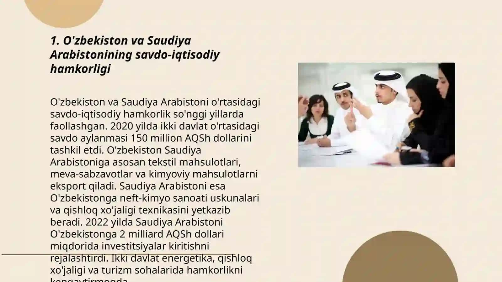 O'zbekiston va Saudiya Arabistoni iqtisodiy va madaniy aloqalari 3