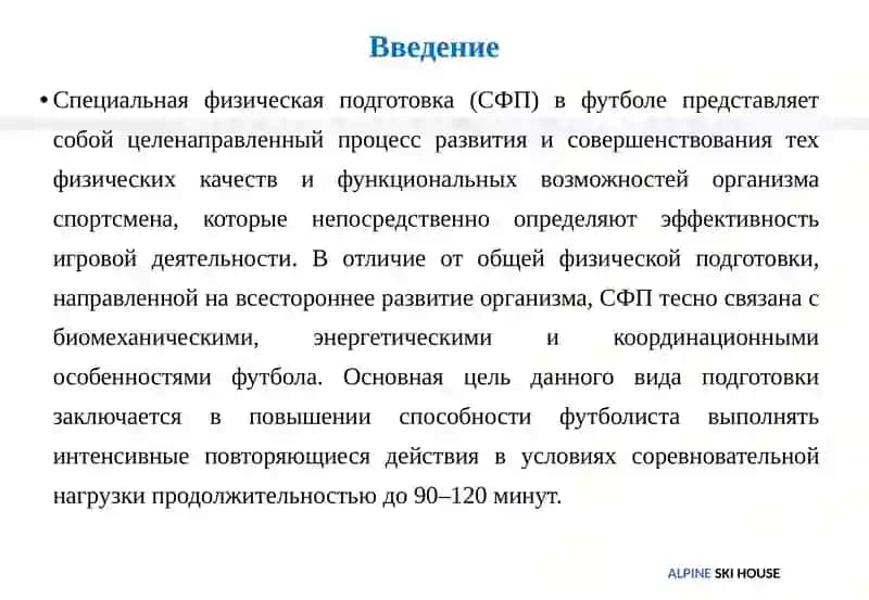Специальная физическая подготовка в футболе 3