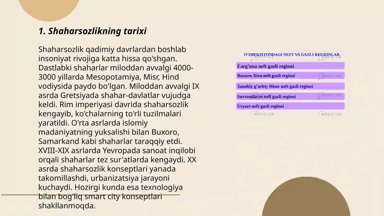 Shaharsozlik va uning rivojlanishi Nahimova 3