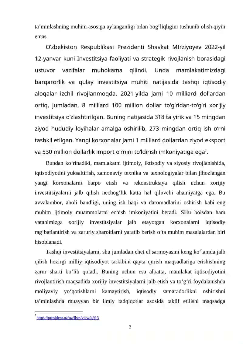 O'ZBEKISTON RESPUBLIKASINING INVESTITSIYA SIYOSATI 3