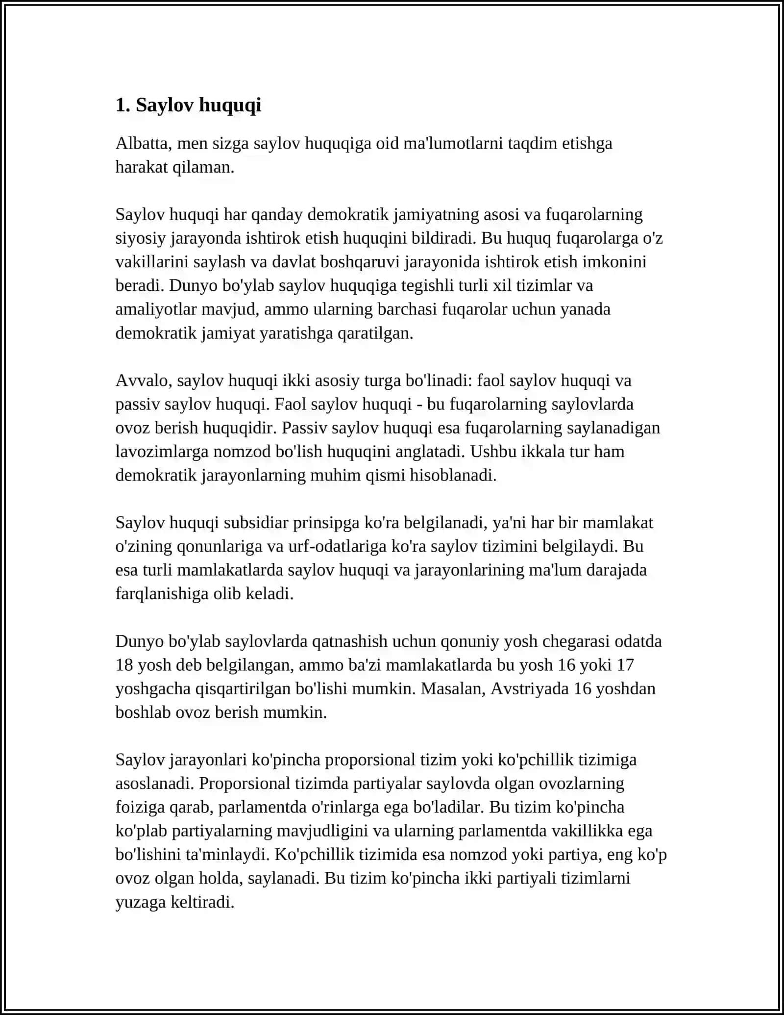 OʻZBEKISTON RESPUBLIKASI FUQAROLARINING SIYOSIY HUQUQLARI 3